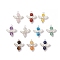 10Pcs 10 Styles Natural & Synthetic Mixed Gemstone Beaded Pendants, Angel Charms, with 304 Stainless Steel Snap On Bails, Angel Charms, Silver Color, Mixed Dyed and Undyed, 15.5x14x4mm, Hole: 1.4mm, 1pc/style