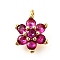Brass Micro Pave Cubic Zirconia Pendants, Flower Charms, Real 18K Gold Plated, 11x8x3.5mm, Hole: 1mm