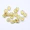Iron Bead Caps, Flower, Golden, 7mm