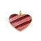 Valentine's Day Brass Red Enamel Pendants, Real 18K Gold Plated, Rack Plating, Long-Lasting Plated, Cadmium Free & Lead Free, with Jump Rings, Heart, 17x21x2.5mm, Hole: 3mm