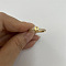 Brass Micro Pave Clear Cubic Zirconia Finger Rings, Real 14K Gold Plated, Letter D, Inner Diameter: 20mm