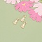 10Pcs Brass Charms, Cadmium Free & Nickel Free & Lead Free, with Rhinestone, Real 18K Gold Plated, Violin, 11.5x5x2mm, Hole: 1.2mm