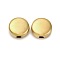 304 Stainless Steel Beads, Ion Plating(IP), Flat Round, Real 18K Gold Plated, 10x4.5mm, Hole: 2.5mm