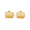 304 Stainless Steel Ribbon Crimp Ends, Rectangle, Real 18K Gold Plated, 8x8.5mm, Hole: 3x1mm