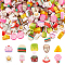 300Pcs 10 Styles Food Handmade Polymer Clay Beads, Mixed Shapes, Mixed Color, 8~10.5x6~13x4~4.5mm, Hole: 1~1.8mm, 30pcs/style
