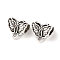 Tibetan Style Alloy Pendant Bails, Butterfly, Antique Silver, 11x12x7.5mm, Hole: 1.6mm