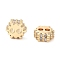 Brass Clear Cubic Zirconia Beads, Cadmium Free & Nickel Free & Lead Free, Gear, Real 18K Gold Plated, 6.8x7x3mm, Hole: 1.4mm