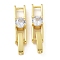 Rack Plating Brass Micro Pave Cubic Zirconia Watch Band Clasps, Long-Lasting Plated, Lead Free & Cadmium Free, Real 18K Gold Plated, 21.5x5.5x4mm, Hole: 3.5x3mm