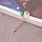 Christmas Theme Alloy Enamel Hair Bobby Pin, for Girls, Golden, Snowman, 65mm