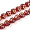 Handmade Lampwork Beads Strands, Heart with Flower, FireBrick, 14~15.5x15~15.5x9~10mm, Hole: 1.2mm, about 35pcs/strand, 19.29 inch(49cm)