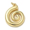 Rack Plating Brass Pendants, Long-Lasting Plated, Lead Free & Cadmium Free, Vortex Charms, with Jump Ring, Real 18K Gold Plated, 25x20x3.5mm, Hole: 3mm