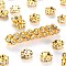 Brass Rhinestone Spacer Beads, Grade A, Crystal, Wavy Edge, Rondelle, Golden Metal Color, 5x2.5mm, Hole: 1mm