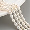 Natural Cultured Freshwater Pearl Beads Strands, Rice, Grade 2A+, Snow, 4~5mm, Hole: 0.6mm, about 26~27pcs/strand, 7.09''~7.28''(18~18.5cm)