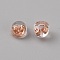 Brass Ear Nuts, with Silicone Finding, Half Round, Rose Gold, 5x5x4mm, Hole: 0.8mm
