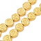 Electroplated Synthetic Non-magnetic Hematite Beads Strands, Flower, Golden Plated, 8x3mm, Hole: 1mm, about 49pcs/strand, 15.67inch(39.8cm)