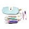 DIY Crochet Kits, include Polyester Packing Bag, Aluminum Crochet Hooks, with Silicone Handle, Plastic Knitting Stitch Marker, Measuring Ruler, Sewing Scissors, Plastic Needles, Plastic Spool, Mixed Color, Packing Bag: 10x21x4.25cm