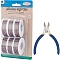 Round Aluminum Wire, with Iron Side Cutting Pliers, Coconut Brown, 15 Gauge, 1.5mm, 10m/roll, 6 rolls