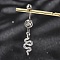 Alloy Rhinestone Snake Curved Barbell Belly Rings, with 304 Stainless Steel Pins, Platinum & Stainless Steel Color, Crystal, 41mm, Pin: 1.6mm
