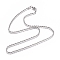 Non-Tarnish Unisex 304 Stainless Steel Rope Chain Necklaces, with Lobster Clasps, Stainless Steel Color, 19.7 inch(500mm)