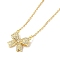 304 Stainless Steel Pendant Necklaces, Brass Micro Pave Clear Cubic Zirconia Pendant Necklaces, Bowknot, 18.70 inch(47.5cm) Pendant: 17.5x18mm