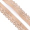 Polyester Elastic Cords with Single Edge Trimming, Flat, PeachPuff, 13mm