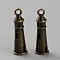 Tibetan Style Alloy Pendants, Lighthouse, Antique Bronze, 25x8mm, Hole: 2.5mm