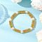 Snowflake Alloy Spacer and Glass Pearl Beaded Stretch Bracelets for Women, White, Inner Diameter: 2-1/8 inch(5.5cm)