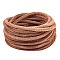 5M DIY Frosted Cowhide Leather Cord, Clothes Accessories, Round, Sienna, 5.5mm, about 5.47 Yards(5m)/Set