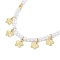 6mm Round ABS Imitation Pearl Beaded Necklaces, Rack Plating Brass Bib Necklaces, Cadmium Free & Lead Free, Long-Lasting Plated, Flower, 16.44 inch(41.75cm)