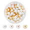 100Pcs Ocean Mix Pearlized Glass Pearl Beads, Round, White, 8mm, Hole: 1mm