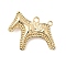 Alloy Pendants, Horse, Long-Lasting Plated, Lead Free & Cadmium Free, Rack Plating, Golden, 22.5x25.5x7.5mm, Hole: 1.5mm and 2mm