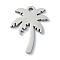Non-Tarnish 304 Stainless Steel Pendants, Laser Cut, Coconut Tree Charms, Stainless Steel Color, 17x12x1mm, Hole: 1mm