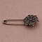 Tibetan Style Alloy Brooches, Flower, Antique Bronze, 27x26mm