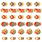 30Pcs 6 Styles Alloy Enamel Beads, Chinese Style, Golden, Fish, Mixed Color, 7~15.5x8~14.5x5.5~6.5mm, Hole: 1.8~4mm, 5pcs/style