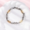 201 Stainless Steel Byzantine Chain Bracelets, with 304 Stainless Steel Clasps, Ion Plating(IP), Golden & Stainless Steel Color, 8-1/4 inch(21cm)