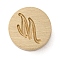 Golden Tone Brass Letter Stamps, with Black Wooden Handles, for DIY Wax Seal Stamps, Letter M, 79.5x12x12mm