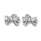Brass Charms, Bowknot Charms, Platinum, 9.5x13.5x4mm, Hole: 3mm