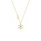 925 Sterling Silver Micro Pave Clear Cubic Zirconia Christmas Snowflake Pendant Necklaces for Women, Golden, 15.75 inch(40cm)