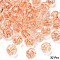 Crackle Transparent Glass Beads Strands, Round, Faceted, Coral, 7.5~8mm, Hole: 1~1.2mm, about 52~53pcs/strand, 14.76~15.35 inch(37.5~39cm)
