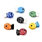 Handmade Lampwork Beads, Fish, Mixed Color, 19.5~21x12.5~13x9~10mm, Hole: 1.4~1.6mm
