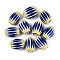 Handmade Millefiori Glass Barrel Beads, Chevron Beads, Marine Blue, 26~31x17~24mm, Hole: 2~11mm