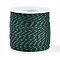 50M Braided Polyester Cord, with PET Plastic, for Jewelry Making, Round, Teal, 2mm, about 54.68 Yards(50m)/Roll