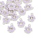 Alloy Enamel with Crystal Rhinestone Charms, Flower, Platinum, Medium Orchid, 12x10x3.5mm, Hole: 1.2mm