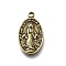 Brass Pendants, Oval with Virgin Mary Pattern, Cadmium Free & Lead Free, Long-Lasting Plated, Rack Plating, Antique Bronze, 20.5x11.5x2mm, Hole: 1.5mm