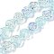 Electroplate Glass Beads Strands, Flower, AB Color Plated, Light Cyan, 12.5x14x8.5mm, Hole: 1mm, about 50~51pcs/strand, 23.46''~23.86''(59.6~60.6cm)