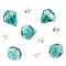 DIY Diamond Glass Bottles Pendants Making Kits, including Brass Bead Cap Pendant Bails, Aqua, 16~17x15~15.5x13.5~14.5mm, Hole: 2.5~5mm