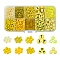DIY Flat Round & Heart Acrylic & Glass Seed Beads Jewelry Making Findings Kits, Yellow, 4~10x4~10x2.5~4.5mm, Hole: 1.2~2mm