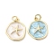 Brass Pendants, with Enamel, with Jump Ring, Golden, Starfish, 17.5x15x2.5~3.5mm, Hole: 3.2mm