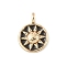 Brass Enamel Pendants, Golden, Sun, 16x12x2.5mm, Hole: 3mm
