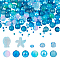 3 Bags Glass Beads, Round & Starfish & Fish & Rondelle, Mixed Style, Sky Blue, 2~14x2~10x1~8.5mm, Hole: 0.8~1.5mm